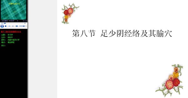 成都中医药大学《针灸学》87讲教学视频下载 – 教学视频下载中医教学-中医资料-中医医案-中医针灸-古籍珍本-中医基础-中医经典-中医-名家学术-中医男科-疾病专治-经方论治-名族医药-中医方剂-中药本草-中医拔罐-中医刮痧-推拿按摩-中医内科-中西结合-中医妇科-中医皮肤-中医医话-中医外科-中医儿科-中医儿科-海外中医-特色疗法-中医骨伤-中医四诊-中医养生阁