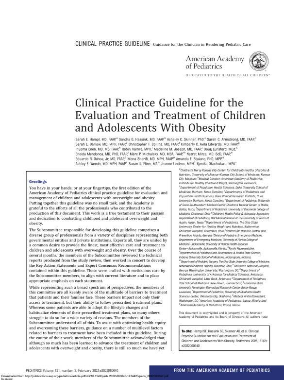 2023 AAP临床实践指南:儿童和青少年肥胖的评估和治疗PDF电子书下载 - 中医养生阁中医教学-中医资料-中医医案-中医针灸-古籍珍本-中医基础-中医经典-中医-名家学术-中医男科-疾病专治-经方论治-名族医药-中医方剂-中药本草-中医拔罐-中医刮痧-推拿按摩-中医内科-中西结合-中医妇科-中医皮肤-中医医话-中医外科-中医儿科-中医儿科-海外中医-特色疗法-中医骨伤-中医四诊-中医养生阁