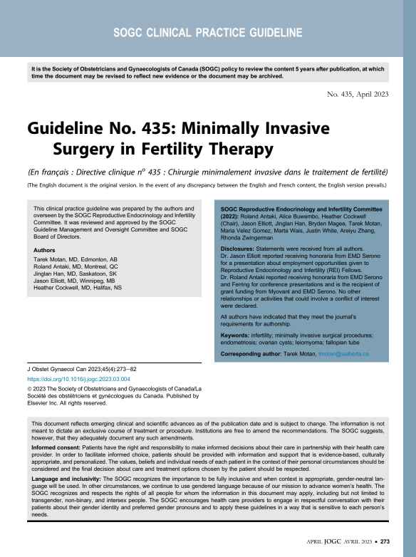 2023 SOGC临床实践指南：生育治疗中的微创手术（No.435）PDF电子书下载 - 中医养生阁中医教学-中医资料-中医医案-中医针灸-古籍珍本-中医基础-中医经典-中医-名家学术-中医男科-疾病专治-经方论治-名族医药-中医方剂-中药本草-中医拔罐-中医刮痧-推拿按摩-中医内科-中西结合-中医妇科-中医皮肤-中医医话-中医外科-中医儿科-中医儿科-海外中医-特色疗法-中医骨伤-中医四诊-中医养生阁