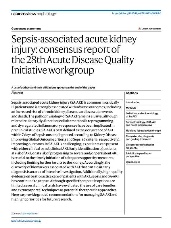 2023 ADQI共识报告：脓毒症相关急性肾损伤PDF电子书下载 - 中医养生阁中医教学-中医资料-中医医案-中医针灸-古籍珍本-中医基础-中医经典-中医-名家学术-中医男科-疾病专治-经方论治-名族医药-中医方剂-中药本草-中医拔罐-中医刮痧-推拿按摩-中医内科-中西结合-中医妇科-中医皮肤-中医医话-中医外科-中医儿科-中医儿科-海外中医-特色疗法-中医骨伤-中医四诊-中医养生阁