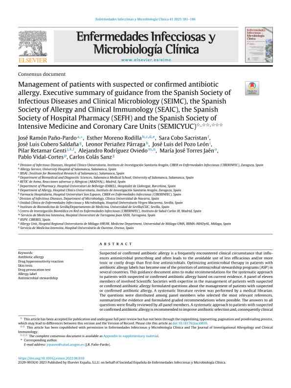 2023 SEIMC指南：疑似或确诊抗生素过敏患者的管理（概要）PDF电子书下载 - 中医养生阁中医教学-中医资料-中医医案-中医针灸-古籍珍本-中医基础-中医经典-中医-名家学术-中医男科-疾病专治-经方论治-名族医药-中医方剂-中药本草-中医拔罐-中医刮痧-推拿按摩-中医内科-中西结合-中医妇科-中医皮肤-中医医话-中医外科-中医儿科-中医儿科-海外中医-特色疗法-中医骨伤-中医四诊-中医养生阁