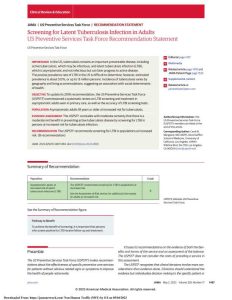 2023 USPSTF建议声明:成人潜伏性结核感染的筛查PDF电子书下载中医教学-中医资料-中医医案-中医针灸-古籍珍本-中医基础-中医经典-中医-名家学术-中医男科-疾病专治-经方论治-名族医药-中医方剂-中药本草-中医拔罐-中医刮痧-推拿按摩-中医内科-中西结合-中医妇科-中医皮肤-中医医话-中医外科-中医儿科-中医儿科-海外中医-特色疗法-中医骨伤-中医四诊-中医养生阁