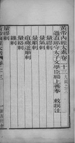 黄帝内经太素 卷23-卷26PDF电子书下载 - 中医养生阁中医教学-中医资料-中医医案-中医针灸-古籍珍本-中医基础-中医经典-中医-名家学术-中医男科-疾病专治-经方论治-名族医药-中医方剂-中药本草-中医拔罐-中医刮痧-推拿按摩-中医内科-中西结合-中医妇科-中医皮肤-中医医话-中医外科-中医儿科-中医儿科-海外中医-特色疗法-中医骨伤-中医四诊-中医养生阁